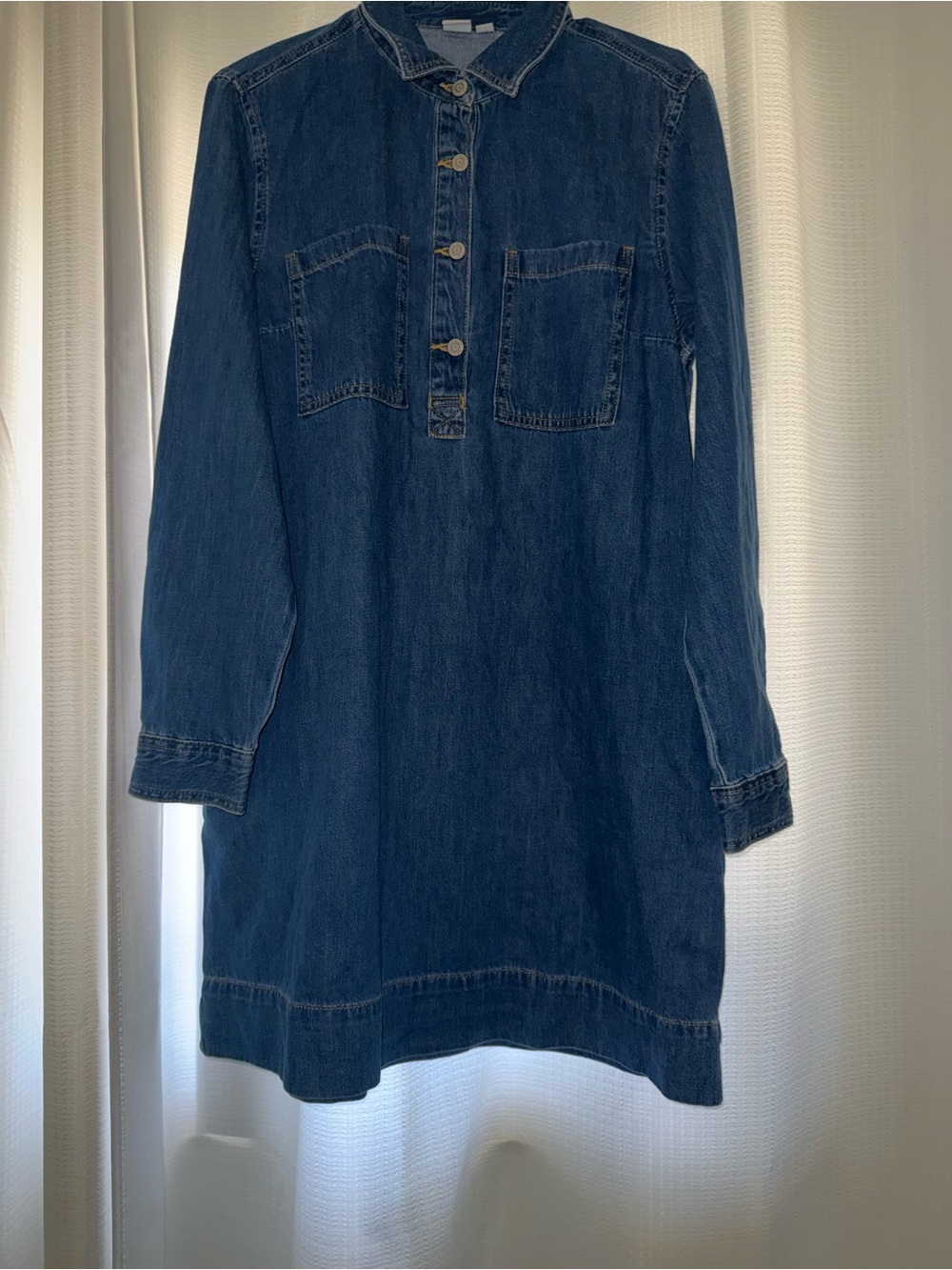 Women’s Gap Blue Jean Dress Medium New 100% Cotton Long Sleeve